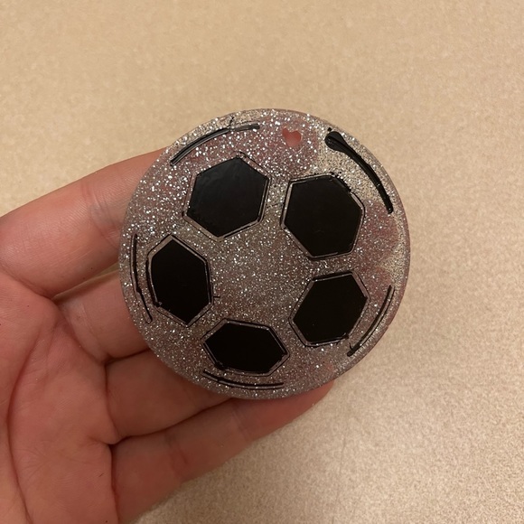 Handmade Soccer Ball Keychain w/ Paint - Picture 2 of 5